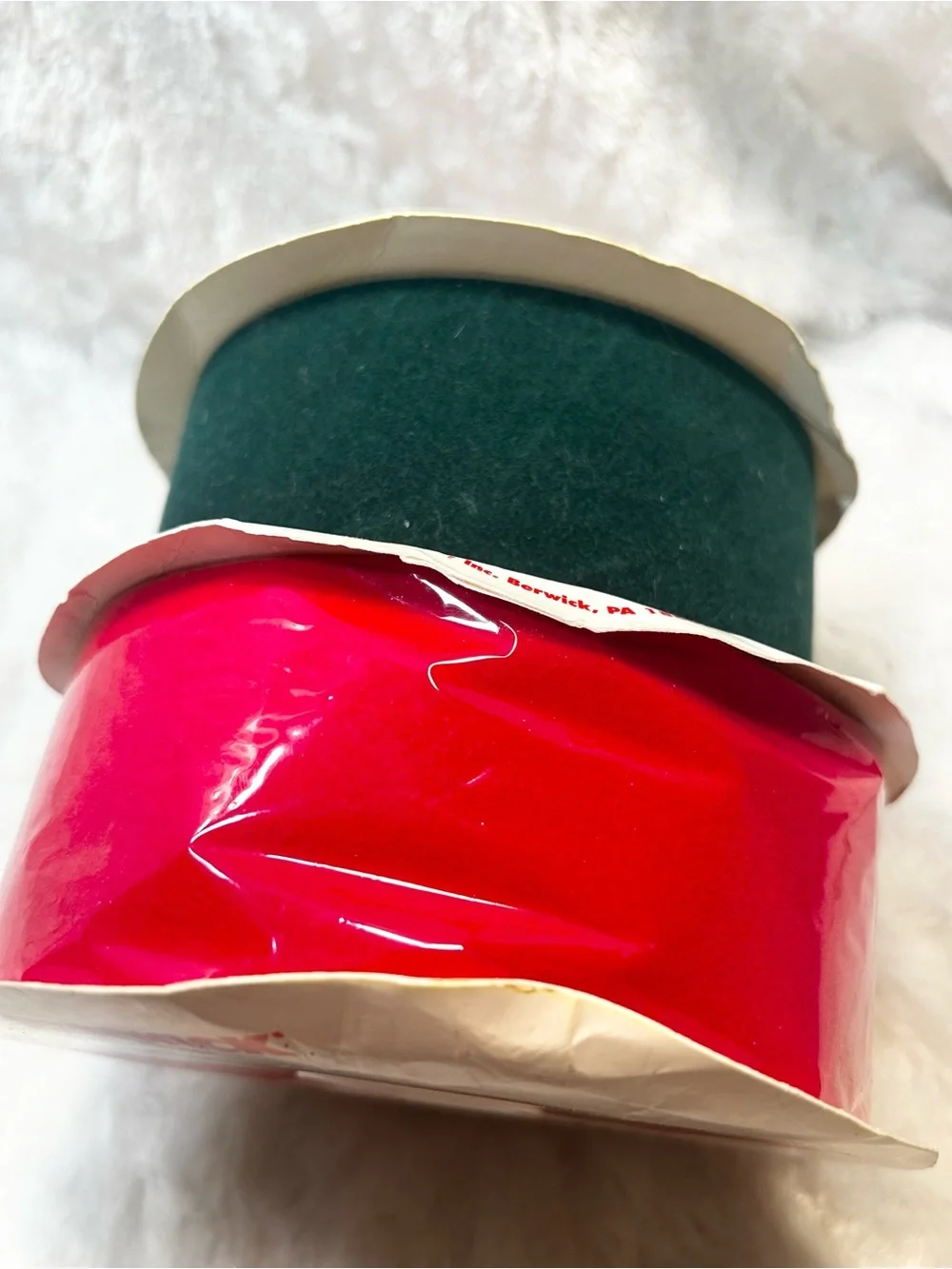 Berwick Red & Green Velveteen Ribbon Holiday Floral Craft  25 yds 2.5